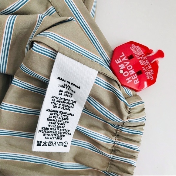 New! Theory Shirred Yoke Mandarin Collar Buttoned Down Blouse Top - Picture 15 of 15